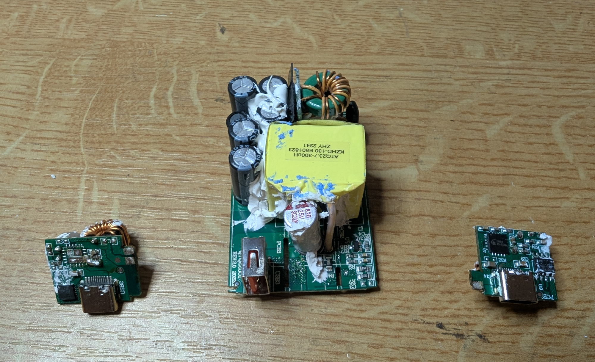 PCB with unsoldered USB-C ports