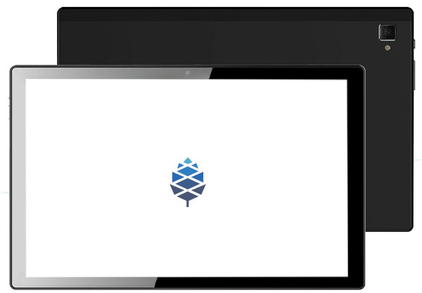 Front- and backside of the PineTab-V