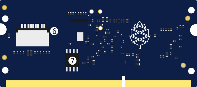Rear view of the SOPINE module with labels