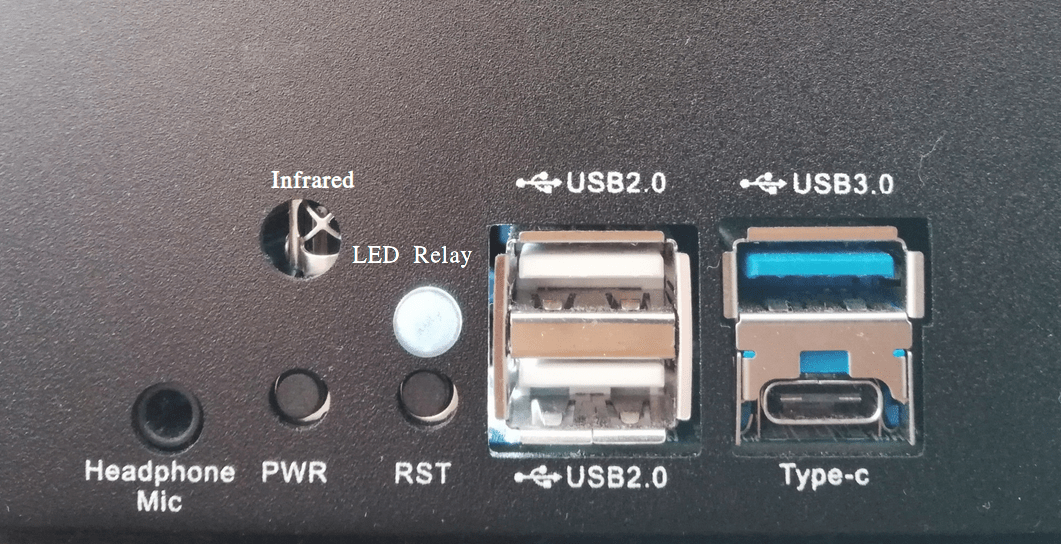 Front IO with IR and LED relay installed