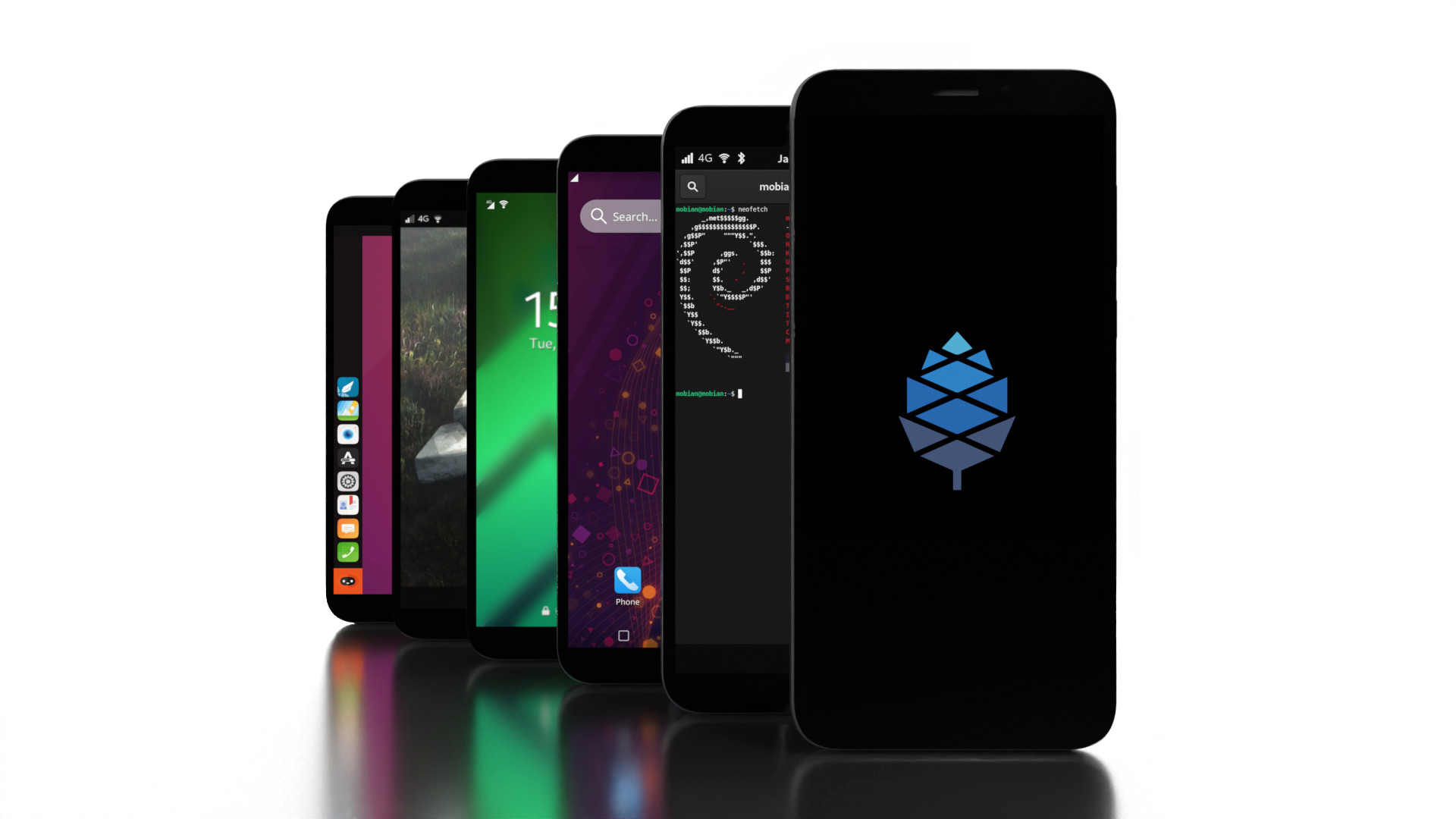 Multiple PinePhones with different operating systems.